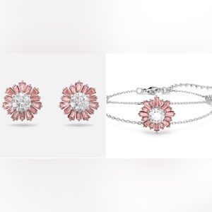 Swarovski Sunshine Bracelet & Earrings set in rose gold & white rhodium plating.